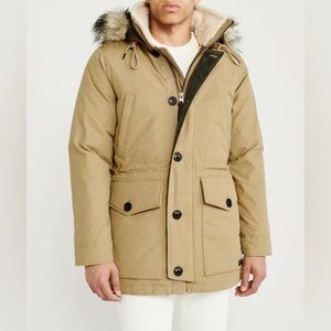 Abercrombie & Fitch Ultra Parka Down Jacket Coat Light Khaki Men’s Size Large